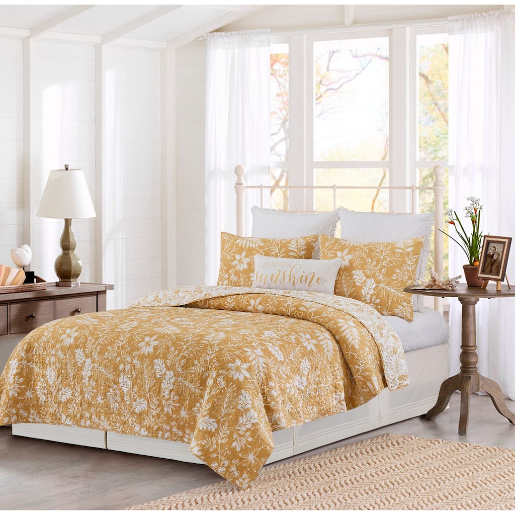 Everview Gold Cotton Quilt Bedding Set