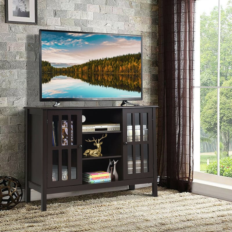 Gymax Wood TV Stand Entertainment Media Center Console for TV up to