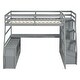 preview thumbnail 46 of 50, Full Size Loft Bed with 7 Drawers 2 Shelves and Desk