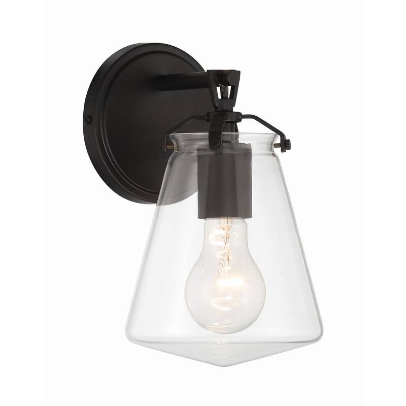 Voss 1 Light Matte Black Sconce - 5.75"W x 9.75"H x 6.5"D