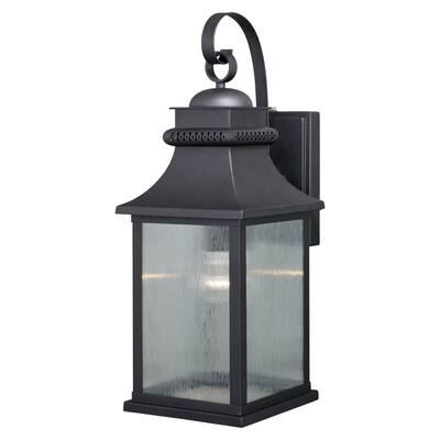 Cambridge 1-light Dusk-to-Dawn Bronze Outdoor Wall Lantern - 8-in W x 21-in H x 9.25-in D
