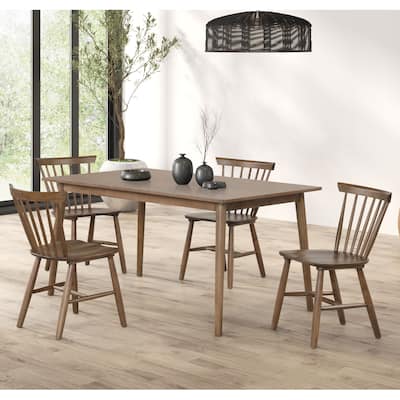 Furniture of America Zailen Mid-Century Modern 5-Piece Solid Wood Dining Set