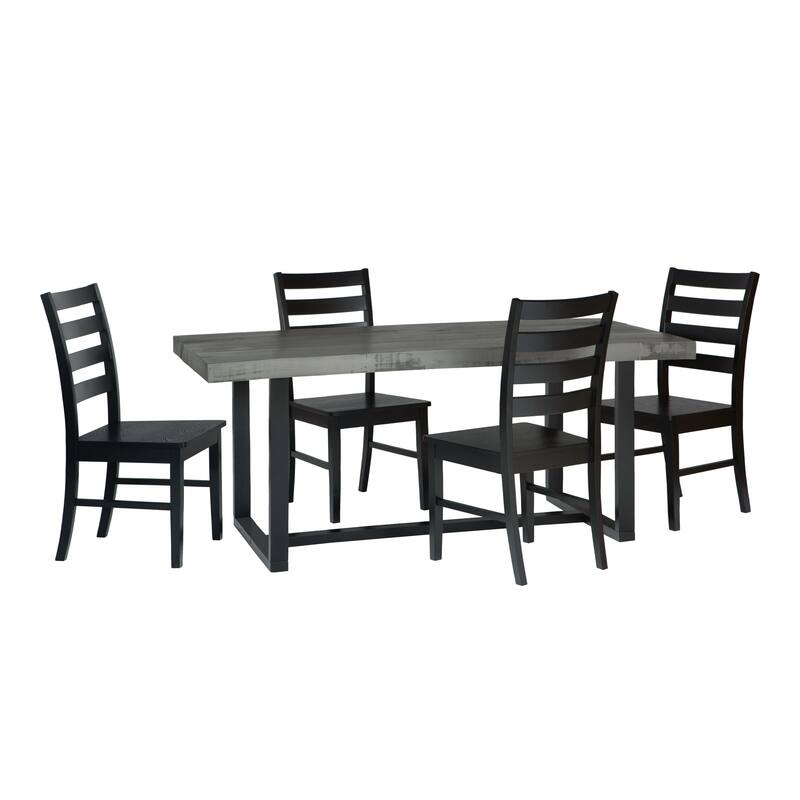 Middlebrook Solid Wood 5-Piece Dining Set with Ladder Back Chairs