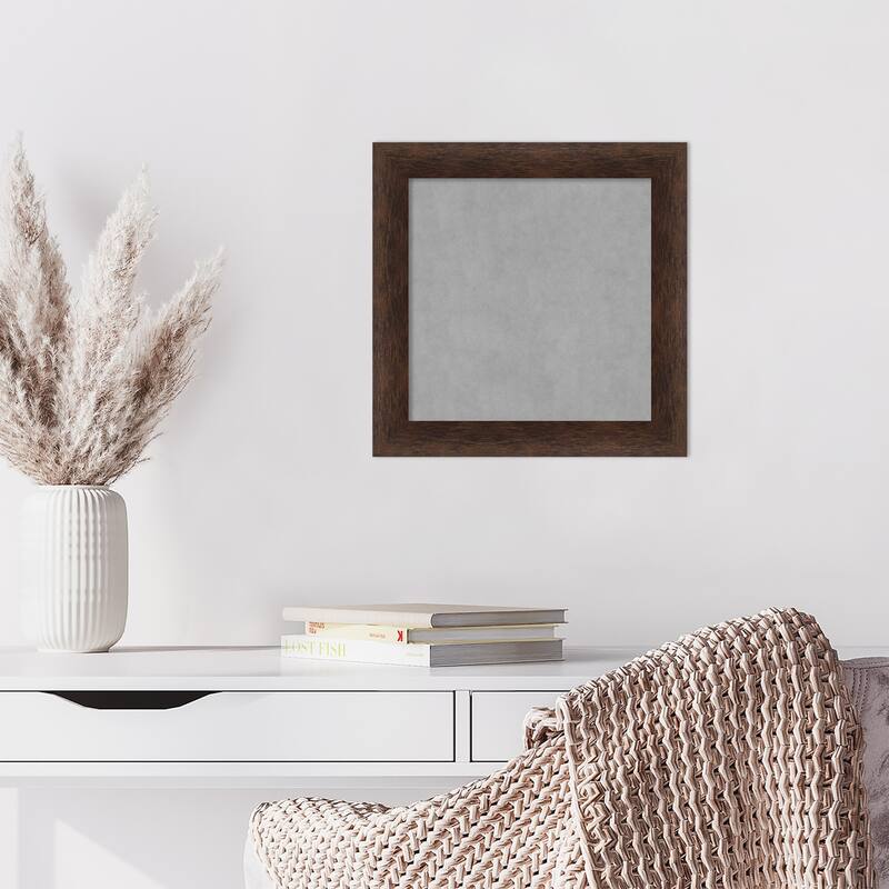 Amanti Art Warm Walnut Narrow Framed Magnetic Board