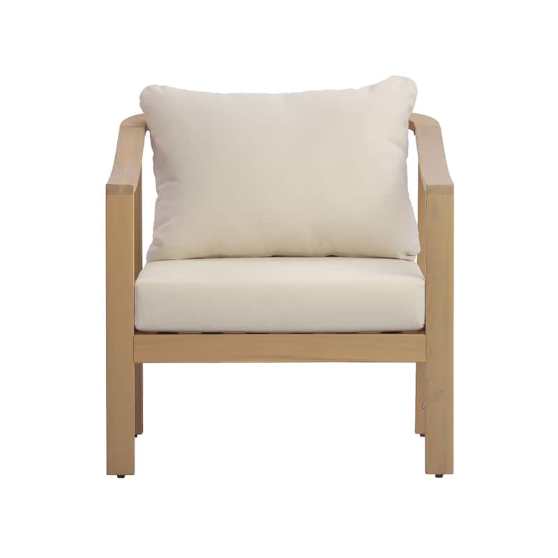 Christopher Knight Home - Modern 26.38" Deep Seat Outdoor Patio Club Chair with Ergonomic Slatted Backrest & Soft Cushion