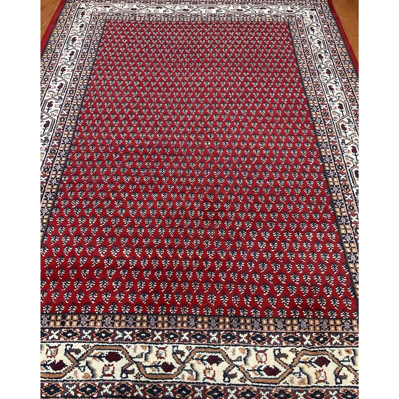 HERAT ORIENTAL Handmade Mir Wool Rug - 5'8 x 8'1 - Red