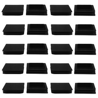20pcs 100 x 100mm Plastic Square Ribbed Tube Inserts End Cover Caps ...