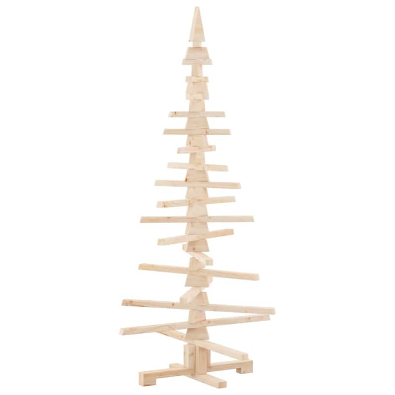 vidaXL Wooden Christmas Tree Natural Wood Solid Pine Wood 59.1 in - 30 x 59 x 30