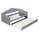 preview thumbnail 18 of 35, Upholstered Daybed with Side Pockets and Trundle, Velvet Sofabed with USB Charging Ports, Twin size