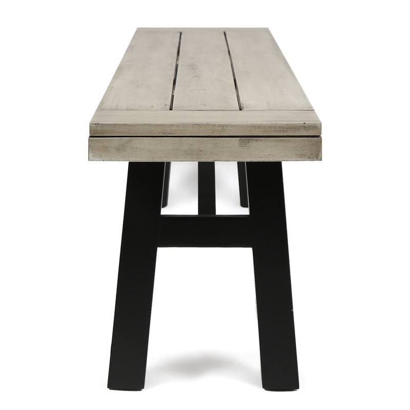 Bettina Acacia Wood Outdoor Dining Benches by Christopher Knight Home