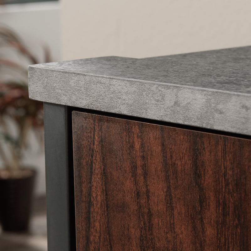 Wood Credenza for TVs up to 70" with Hidden Storage, Brown - 53.98" W x 15.12" D x 24.06" H