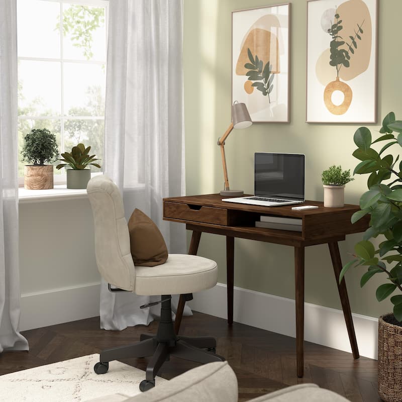 Bush Furniture Nora 40W Writing Computer Desk with Storage - Dark Walnut