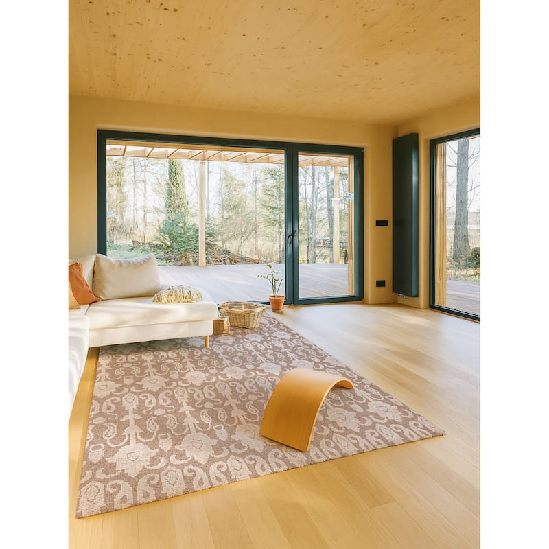 ECARPETGALLERY Hand-knotted Looma Taupe Silk, Wool Rug - 8'3 x 10'1