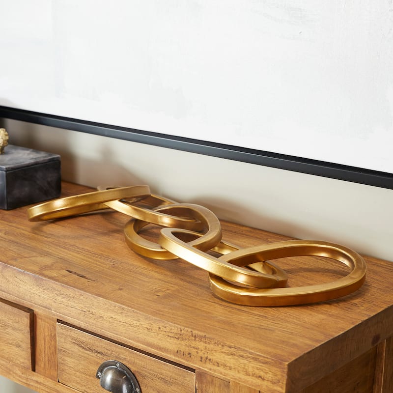 CosmoLiving by Cosmopolitan Artistic Metal Chain Sculpture - Gold or Black - Gold