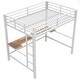 preview thumbnail 31 of 29, Full Size Gaming Metal Loft Bed Frame with LED Light and Desk, 77.2"L x57.3"W x 72"H