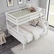 preview thumbnail 12 of 19, Twin over Full Bunk Bed with Ladder,Wooden Bunk Bed with High Guardrail and Ladder for Kids, Teens, Dorm Rooms, and Guest Rooms White