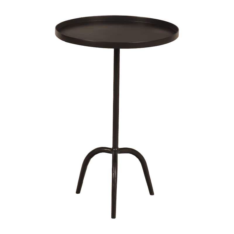 Rock Tray Top Tripod Accent Table in Gunmetal