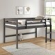 preview thumbnail 1 of 4, Twin Loft Bed Solid Pine Wood Construction, Reversible Front Facing Ladder - Spacious Underneath for Extra Bed, Storage Gray
