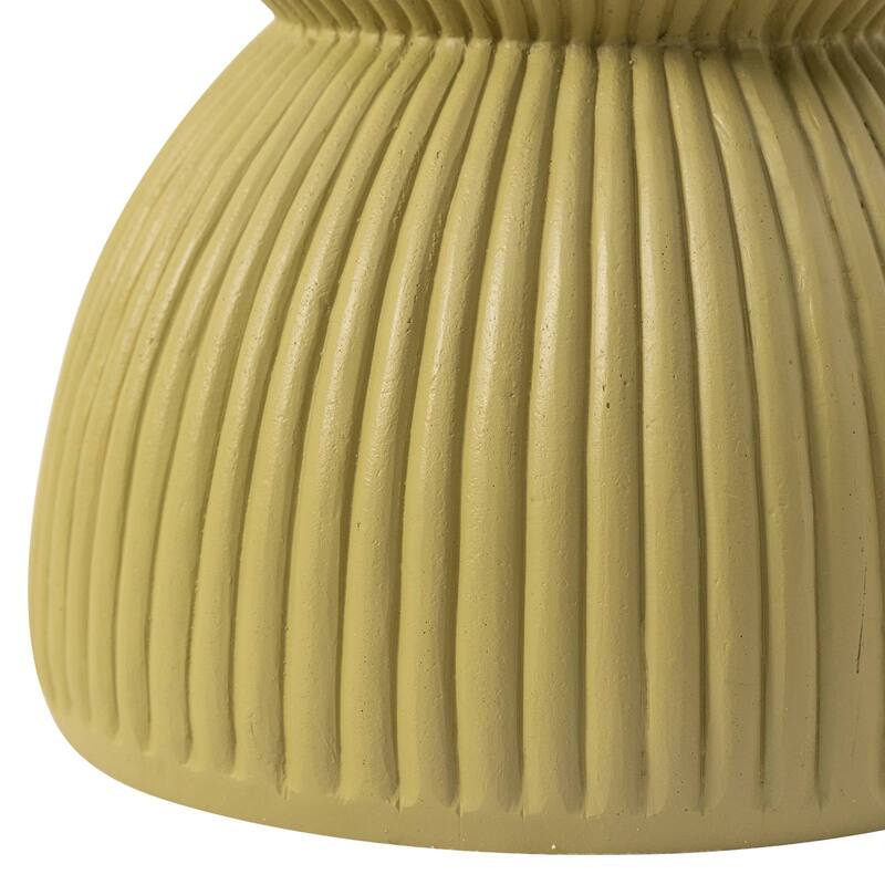 15" Wide Side Table in Painted Fiberstone with Hourglass Design Spire Collection