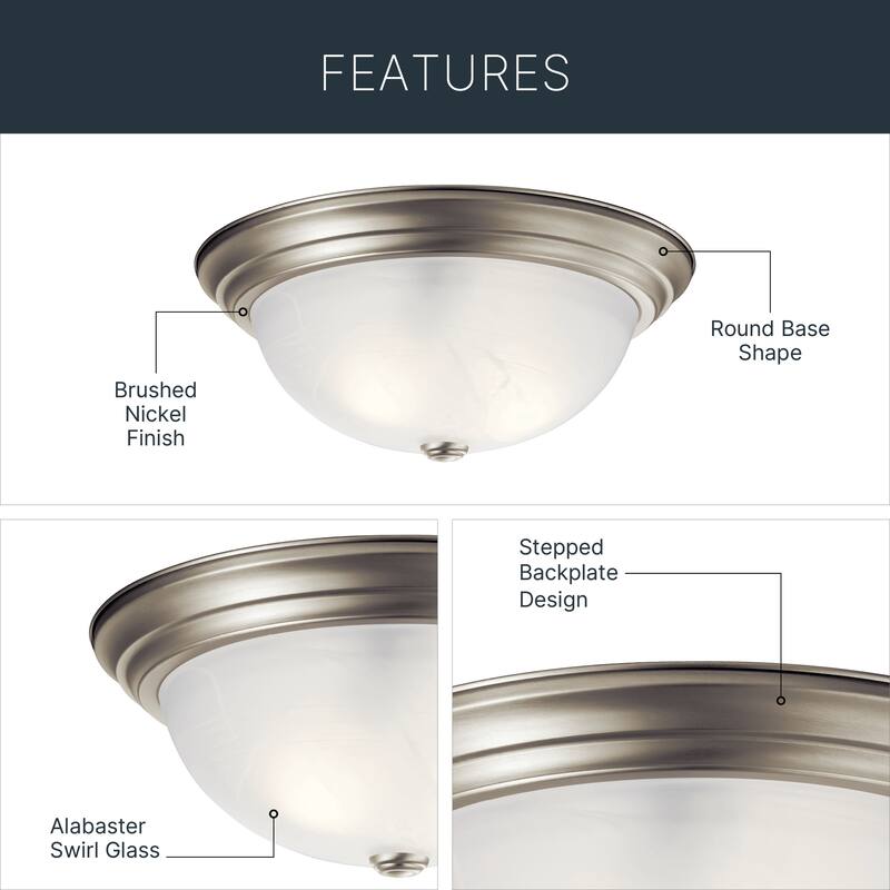 Kichler Lighting Transitional 3-light Brushed Nickel Flush Mount - Brushed Nickel