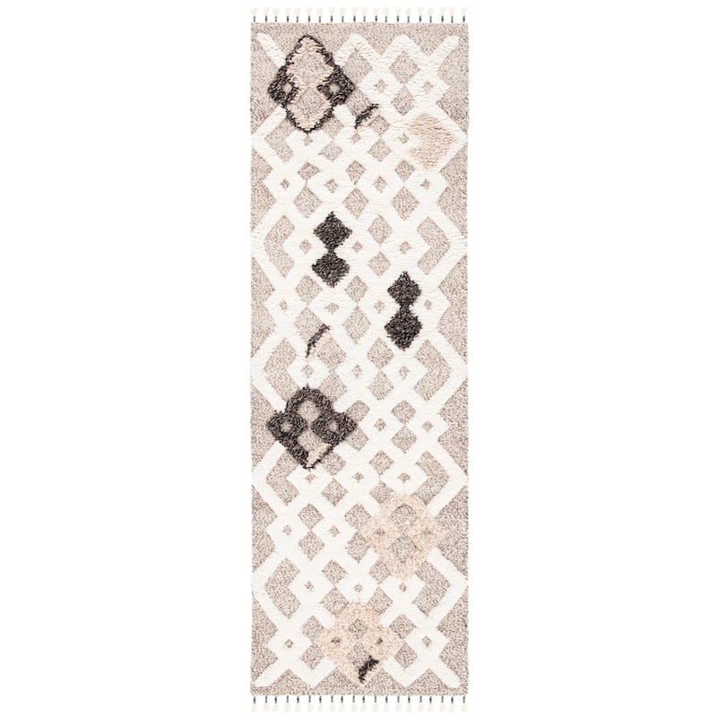 SAFAVIEH Hand-Knotted Casablanca Shag Evelinde Tribal Wool Rug