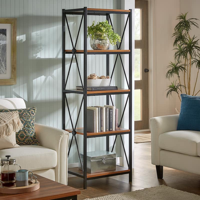 Eulalia 69.4" H x 23.6" W Metal Etagere Bookcase by iNSPIRE Q Classic