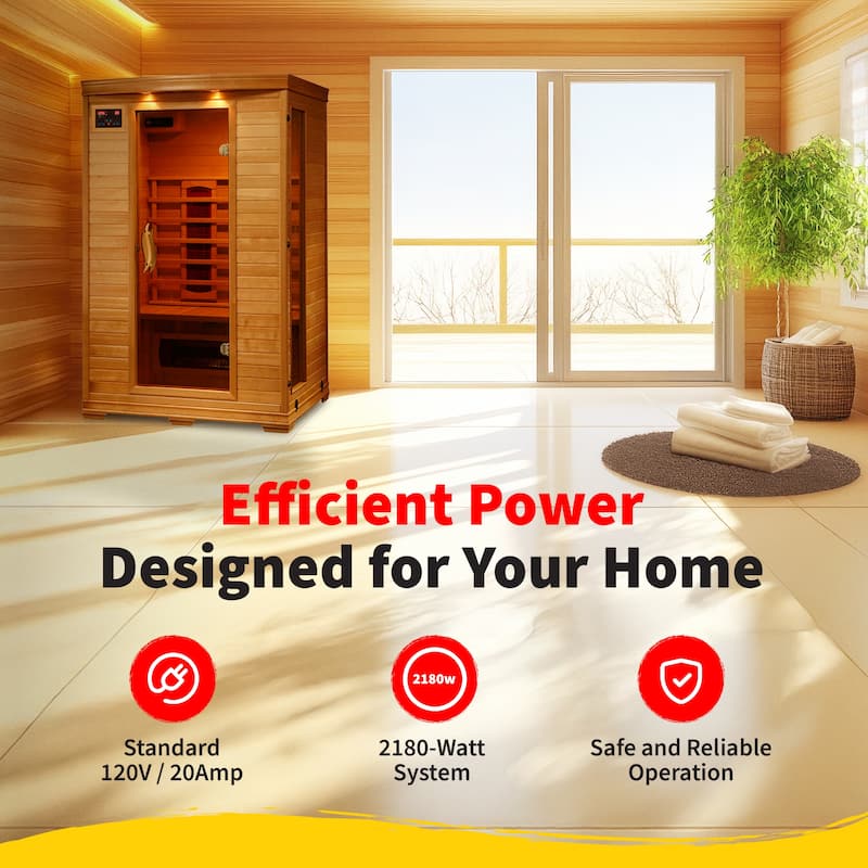 HeatWave Coronado 2-Person Hemlock Infrared Sauna with 5 Ceramic Heaters