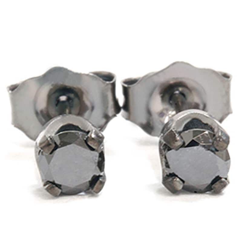 1/3ct Black Diamond Studs White Gold