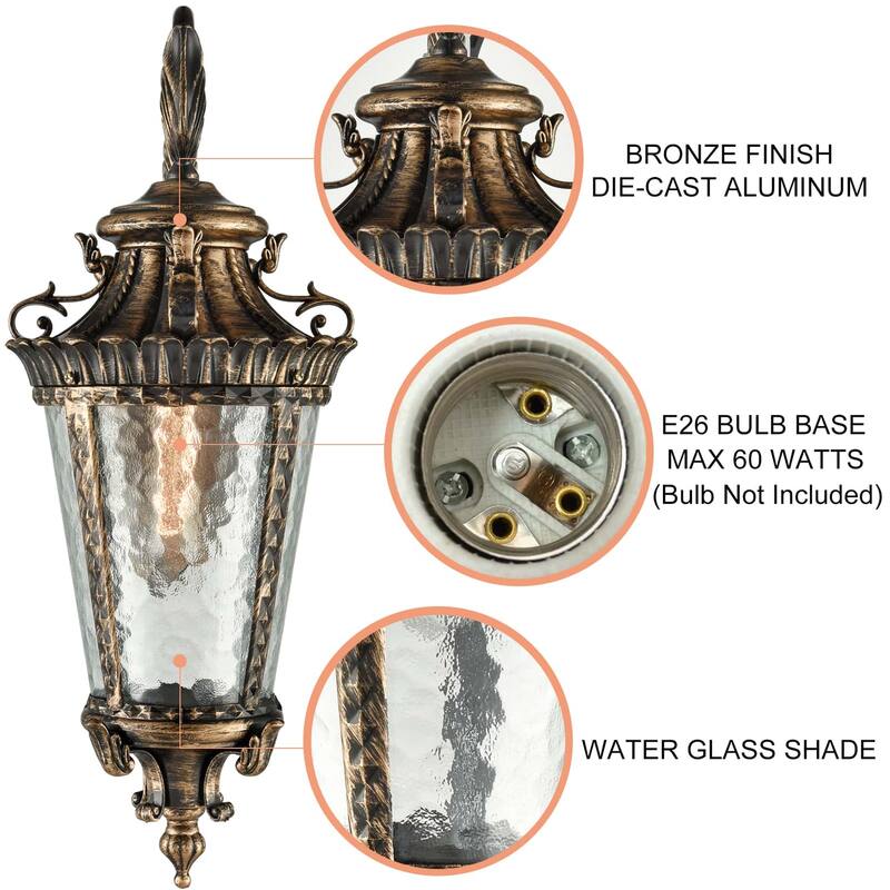 Piomonte Outdoor Wall Lantern Sconce Waterproof Porch Light Fixture 1-Light
