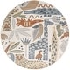 preview thumbnail 14 of 62, Nourison Astra Machine Washable Animal Print Area Rug 4' x Round - Ivory - Round