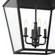 preview thumbnail 3 of 4, Kichler Lighting Dame 27 inch 4-Light Foyer Pendant Textured Black with Clear Glass