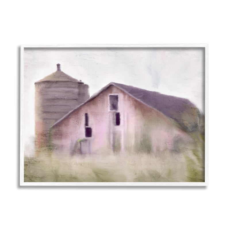 Stupell Tranquil Rural Farmhouse Countryside Grassland Framed Wall Art - Pink
