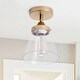 preview thumbnail 1 of 6, Vintage Gold 1-Light Cone Shape Transparent Glass Ceiling Semi Flush Mount