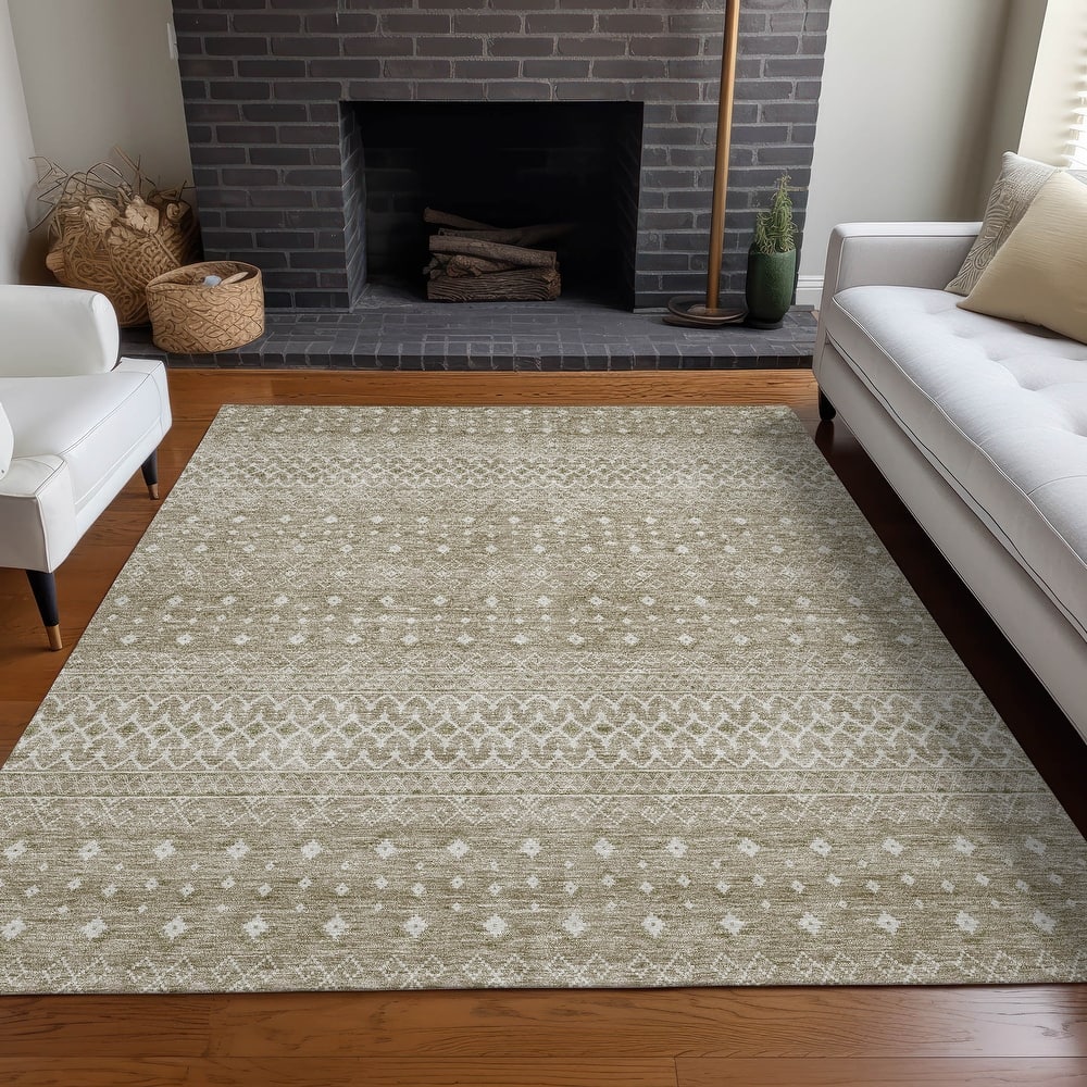 Machine Washable Indoor/ Outdoor Chantille Morrocan Boho Rug