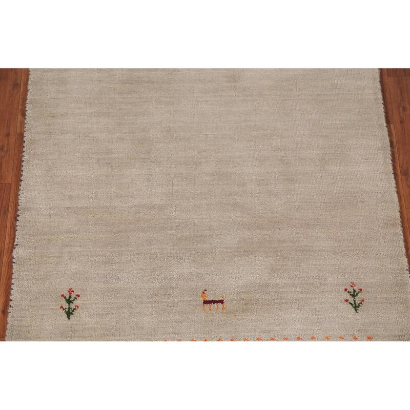 Tribal Gabbeh Indian Foyer Rug Handmade Modern Wool Carpet - 3'0" x 4'9"