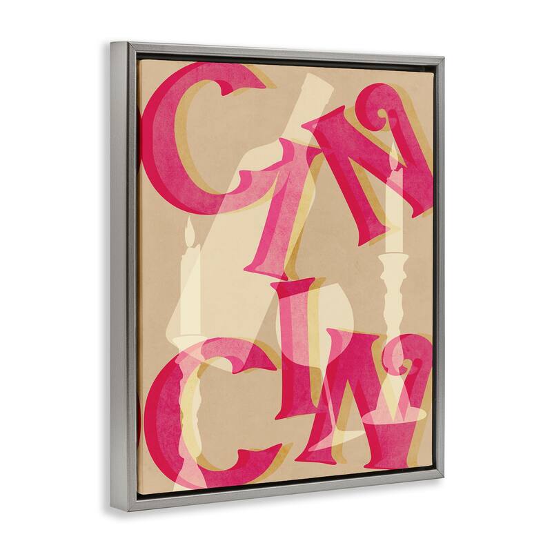 Stupell Cheers Wine & Candles Framed Floater Canvas Wall Art Design By Lil' Rue