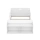 preview thumbnail 18 of 16, Twin Size Floor Kids Bed Frame with Storage Footboard and Guardrail, Grey