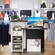 preview thumbnail 2 of 8, Gymax Front Reception Counter Desk Checkout Office Desk w/Open Shelf &