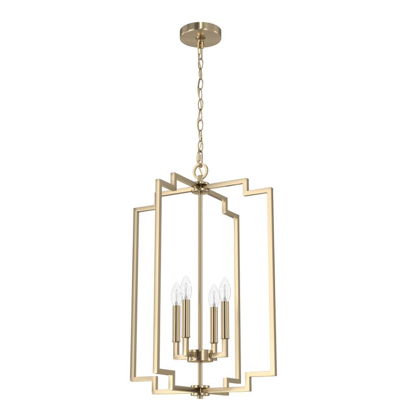 Hunter Zoanne 4-Light Modern Pendant Hanging Light - Island, Entry, Dining - Geometric, Contemporary, Candle, Transitional