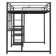 preview thumbnail 8 of 7, Metal Loft Bed Frame with Desk and Whiteboard, Full Size Loft Bed with 3 Shelves, Ladder and Guardrails for Kids, Teens - Black