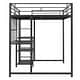 preview thumbnail 34 of 46, Platform Bed with Desk and Whiteboard, Metal Loft Bed w/ 3 Storage Shelves, Safety Guardrail & Ladder, Space-Saving, Noise Free