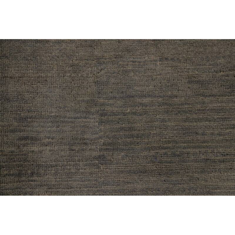 Gabbeh Modern Rug Handmade Solid Tribal Wool Carpet - 4'2" x 5'11"
