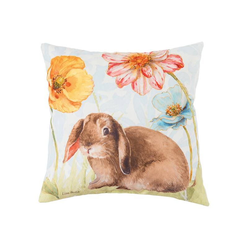 Floppy Ear Bunny Spring Indoor/Outdoor 18x18 Accent Decorative Accent Throw Pillow