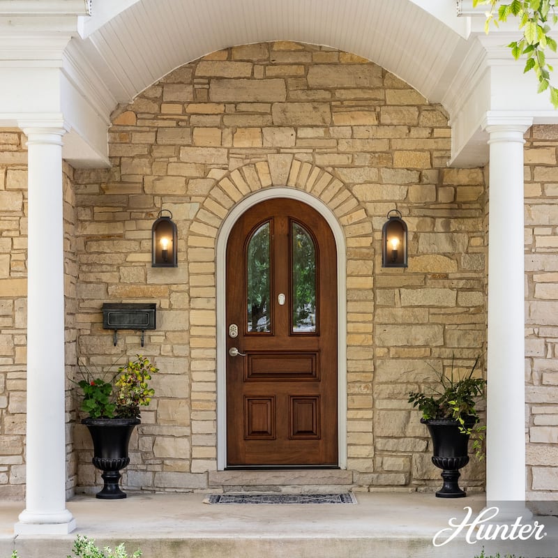 Hunter Kendra Bell Outdoor WeatherMax Wall Light - Pocket Lantern, Transitional, Low-Profile - Resists Extreme Weather!