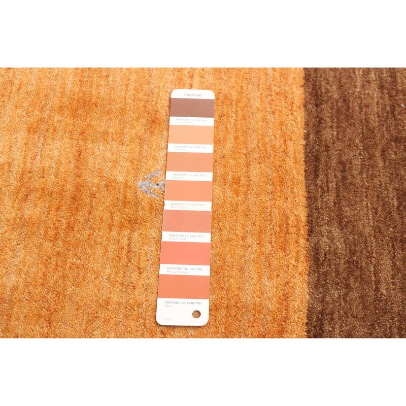 ECARPETGALLERY Hand Loomed Kashkuli Gabbeh Copper Wool Rug - 2'9 x 7'9