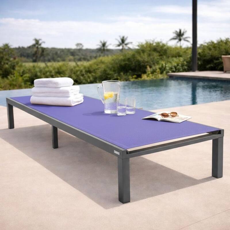 Marlin Outdoor Chaise Lounge Chair - Stackable Adjustable Recliner Sun Lounger for Pool, Beach, Patio, or Backyard