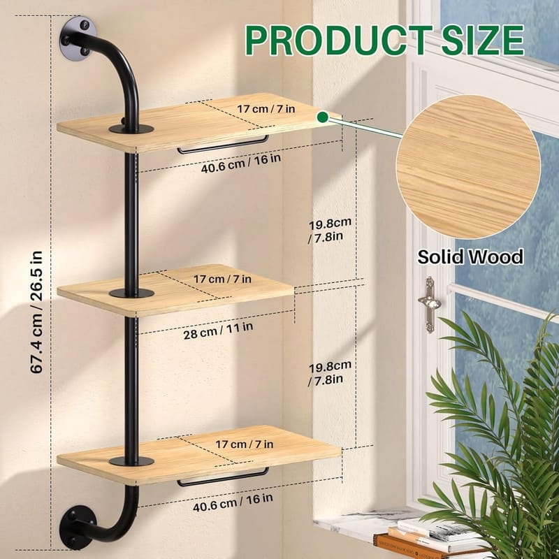 Window Plant Shelves, Rotating Plant Shelf for Window