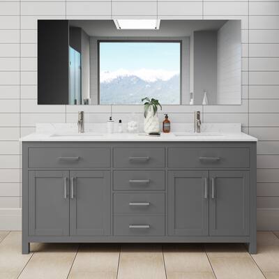 Wyndham Collection WCG242472DCCUNSMXX Beckett 72" Free Standing Double