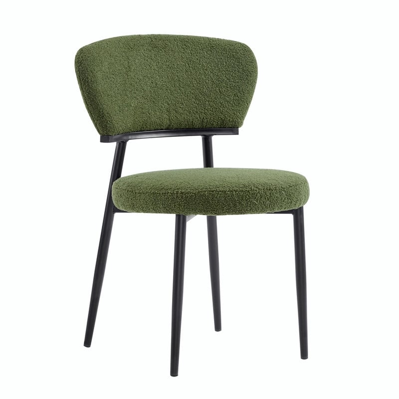 Set of 2 Modern Upholstered Arm Dining Chairs with Metal Legs, Soft Padded Seat & Backrest