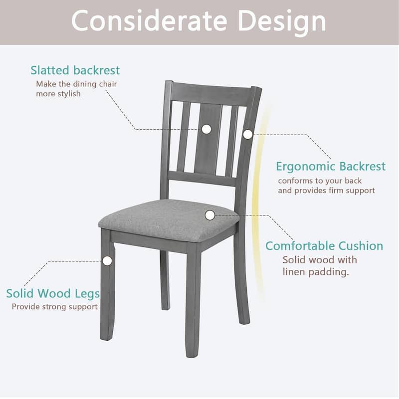 Set of 4 Counter Height Dining Chairs with Padded Seats